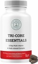 Tri-Core Essentials - 3 A Day Comprehensive Multivitamin Multimineral Complex con Probiotici, Prebiotici, Enzimi Digestivi, Funghi, Adaptogeni e 45 Frutta e Verdura - 180 compresse
