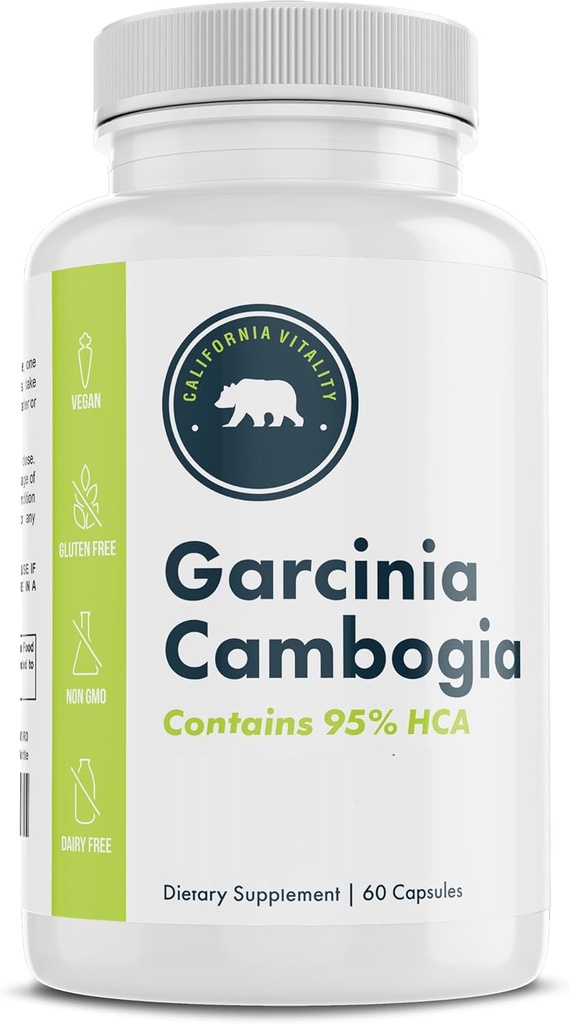 Garcinia Cambogia, 95% HCA 60 Kapseln, mit Chrom - Made in USA, Vegan, Non-GMO, Gluten-Free, und Dairy-Free
