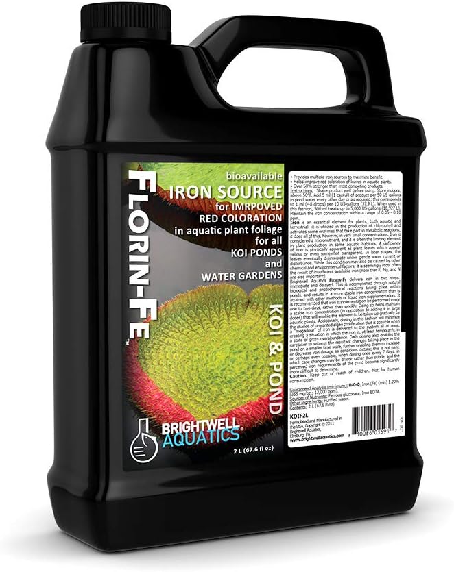 Brightwell Aquatics Florin Fe - Supplément en fer pour la coloration rouge et verte des plantes aquatiques de l'étang, 2 litres