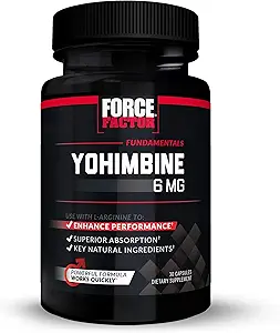 Kraftfaktor Yohimbine Ergänzung für Männer, Yohimbe Bark Extrakt mit überlegener Absorption, um Leistung zu verbessern, 6mg Yohimbine Bark Pillen mit Schlüssel natürlichen Zutaten, 90 Kapseln (3-Pack)