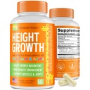 Capsules de soutien à la croissance de la taille des enfants – Formule quotidienne de développement avec calcium, vitamine D3 et zinc – Bone et soutien nutritionnel pour les enfants et les adolescents – Amino Blend – 60 capsules
