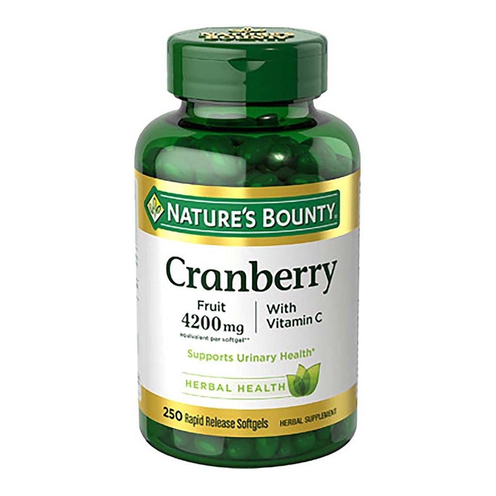 Mirtillo Bounty della natura con vitamina C 4200 mg, 250 Softgels (Pack of 3)