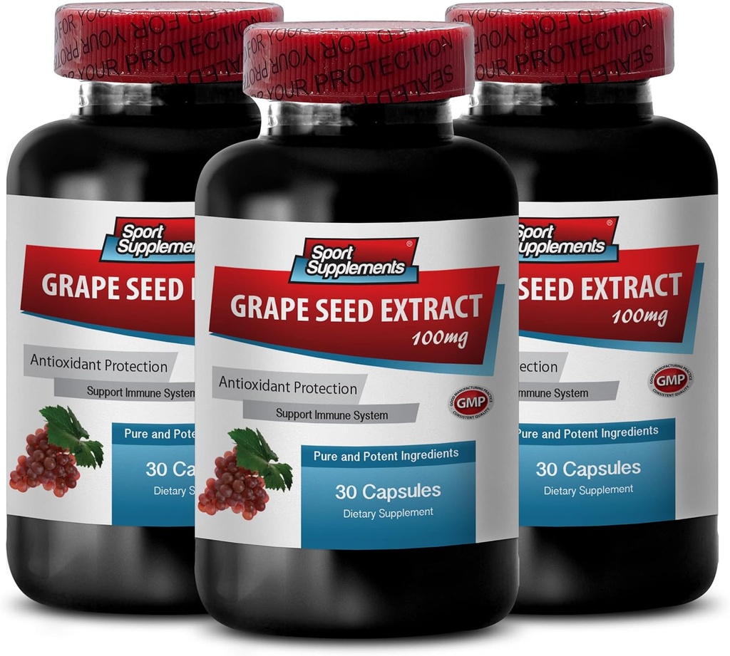 Oligomere Proanthocyanidine - Grape Seed Extract - Grape Seed Extract Capsules - Grape Seed Extract Capsules - Grape Seed Supplement - Grape Seed resveratrol - Hoher Druck verhindern - 3B 90 Kapseln