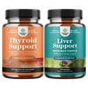 Bundle of Herbal Thyroid Support Complex mit L Tyrosine Bladderwrack Selenium Pure Ashwagandha und Liver Cleanse Detox & Repair - Milchdistel mit Dandelion Root Choline Beetroot & Artichoke Extract