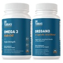 Dr. Tobias Omega 3 Fischöl und Oregano & Caprylic Säure Ergänzungen, unterstützt Herz, Gehirn, Immune mit Gut Flora Balance Complex & Darm Gesundheit für Frauen & Männer