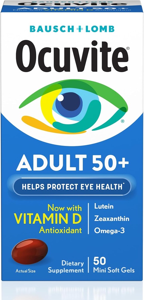 Bausch & Lomb Ocuvite Adulto 50+ Vitamina & Mineral Softgels 50 ea (Pacchetto di 4)