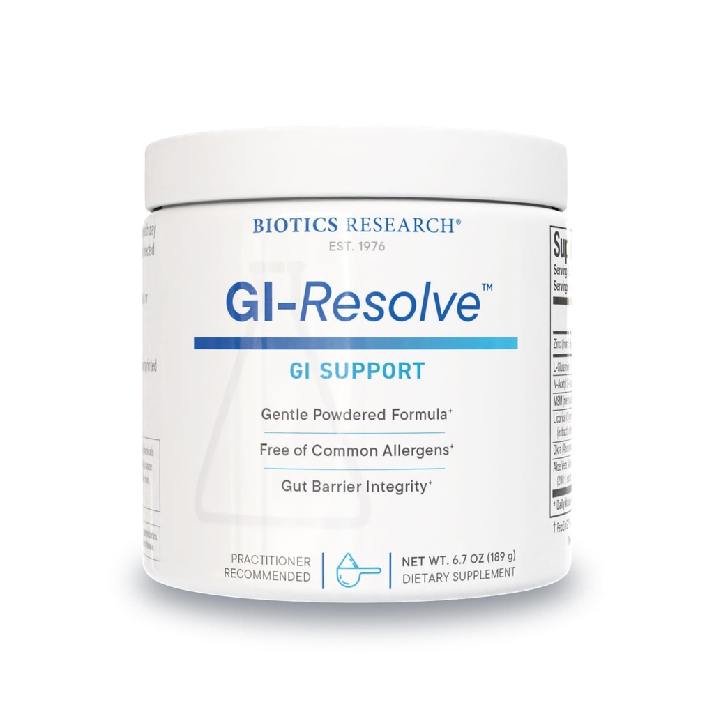 Biotics Research GI ResolveTM Advanced L-Glutamine Powder Formula for Gut Lining Support & Healing - Optimale Gastrointestinal Function - Premium 7-Ingredient mit Zink Carnosin & Botanicals- 6.7oz