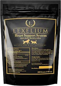 Herz-Ergänzung für Hunde und Katzen - Bietet Herz-Kreislauf- & Kreislauf-Unterstützung & hält Herzen gesünd mit Taurine – Optimiert Herzfunktion & Zirkulation - Einfache Mischung Pulver - 200g