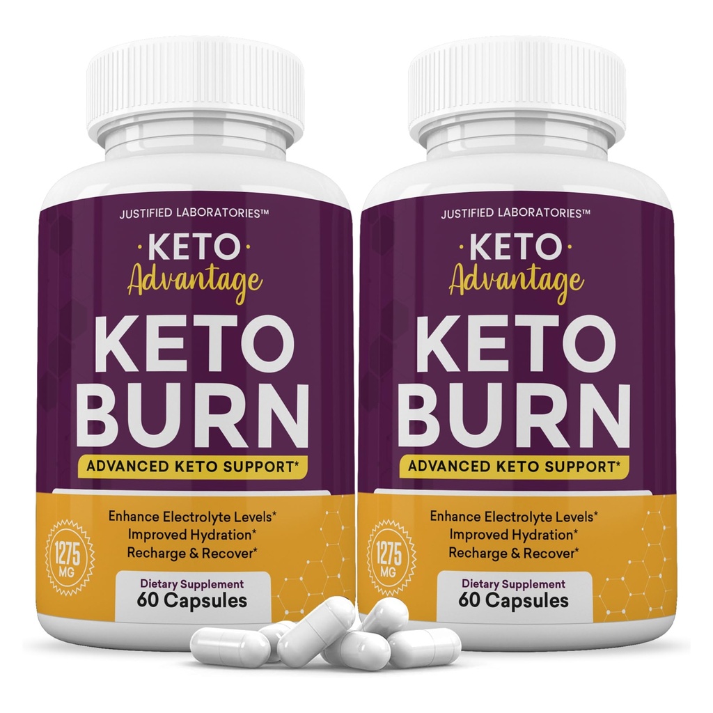 Justified Laboratories (2 Pack Keto Advantage Keto Burn Pillen 1275MG Neu & Verbesserte Formel Enthält Apfelessig Extra Virgin Olivenöl Pulver Grüner Tee Blatt 120 Kapseln