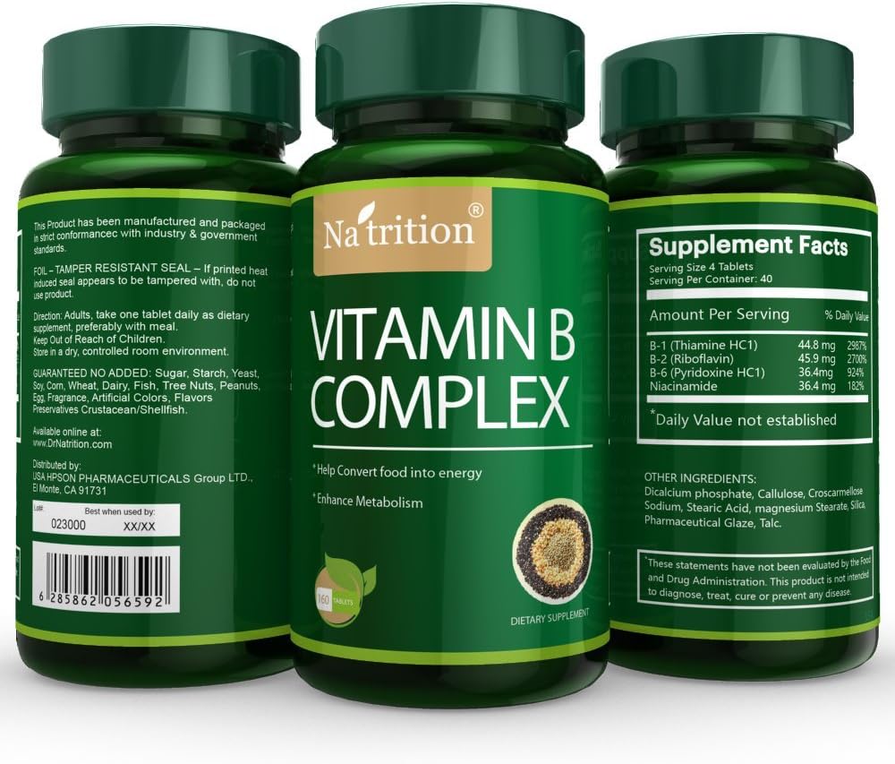 Na'trition Vitamin B Complex Tabletten, 160 Tabletten pro Flasche