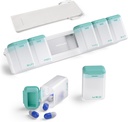 Organizzatore di pillole settimanali 1 volta al giorno, scatola di pillole magnetiche 7 giorni, caso di viaggio rimovibile, una volta ogni giorno contenitore del supporto del pilastro, grande rogatore di farmaci per la medicina, vitamina, supplemento,