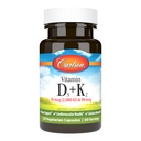 Carlson - Vitamin D3 + K2, 50 mcg (2000 IU) Vitamin D3 & 90 mcg Vitamin K2 als MK7, Knochenunterstützung, Calciumabsorption, 120 Kapseln