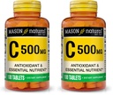 MASON NATURAL Vitamin C 500 mg - Unterstützt gesundes Immunsystem, Antioxidans und essentielle Nährstoffe, 100 Tabletten (Pack von 2)
