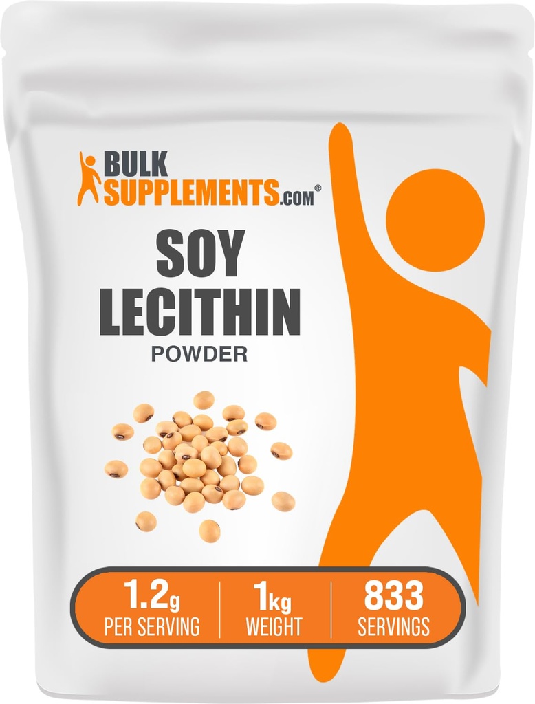 BulkSupplements.com Soy Lecithin Powder - Lecithin Supplement, Nahrungsergänzungsmittel, Lebensmittelklasse - Glutenfrei, 1.2g pro Servierung, 1kg (2.2 lbs) (Pack von 1)