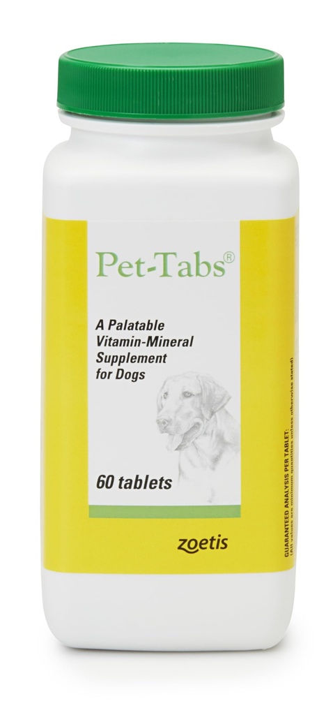 Pet-Tabs Multivitamina e Supplemento minerale per cani, Tablet masticabile, 60 Conte Bottiglia