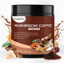 Mushroom Coffee Powder - Mushroom Powder Supplement con Lion's Mane, Hericium Erinaceus, Ganoderma Lucidum, Cordyceps Militaris, Shiitake | Mushroom Instant Coffee | 50 Servings