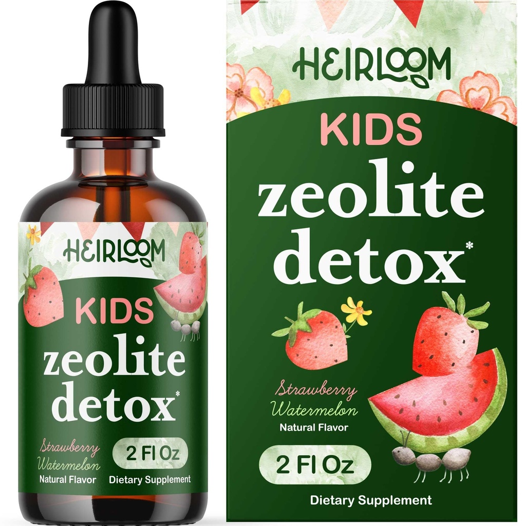 Zeolite Detox für Kinder Flüssigkeitstropfen - Gentle Daily Cleanse & Speech Support mit methyliertem B12 & Vitamin D - Kinder Clinoptilolite Zeolite Tropfen Detox Cleanse Supplement 2oz