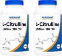 Nutricost L-Citrulline 750mg, 180 Capsules (2 bouteilles)