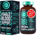 Eisenergänzung für Frauen mit Folsäure - 35 mg Blut Builder Eisensulfat, Folsäure 400 mcg - Eisen Pillen für Frauen mit Anämie & Schwangerschaft Unterstützung - 60 Glutenfrei, Vegan Eisen Vitamin Tabletten