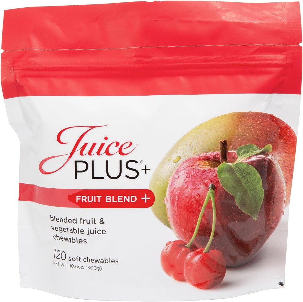 Juice Plus+ Fruit Blend Soft Chews (Chewables) - Boost Your Nutrition with 11 Fruits & Plant Ingredients - Vegan Gummy for Kids & Adults - Vitamine, Ganze Ernährung - 1 Pouch (1-Mo, 30 Chews)