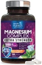 Capsules complexes de magnésium 500 mg avec oxyde, glycinate, malate, citrate - Suppléments minéraux de magnésium chélaté complexe d'absorption élevée - pour le soutien de la santé musculaire, osseuse et cardiaque - 120 capsules
