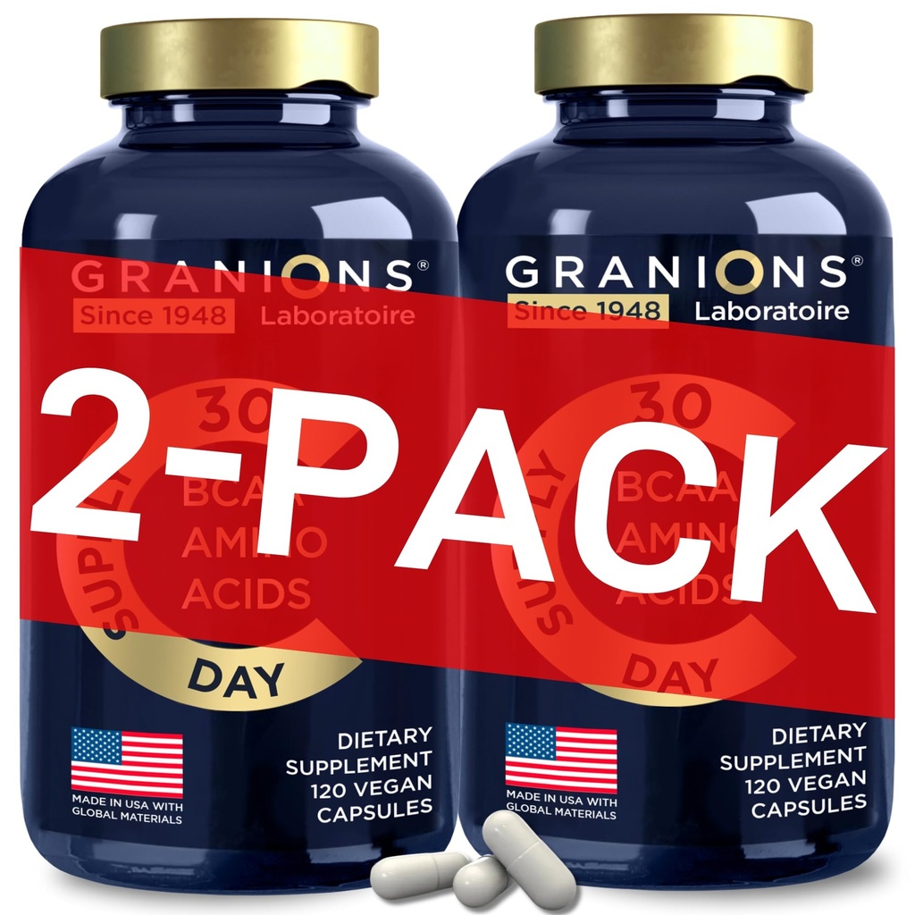 Integratore di aminoacidi essenziali per gli uomini e le donne - tutti i 9 BCAA Integratori di EAA Formula - Leucina Aminoacido, Lysine, Tryptophan, Advanced Amino Energy & Muscle Recovery - 240 Vegan BCAA capsule