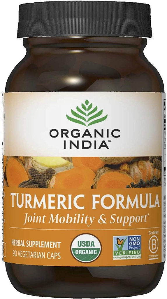 Bio Indien Kurkumin Kräuter-Ergänzung - Gelenke Mobilität & Unterstützung, Immunsystem Unterstützung, Gesunde Entzündung Antwort, Ganze Wurzel-Ergänzung, Organic Trikatu - 90 Kapseln