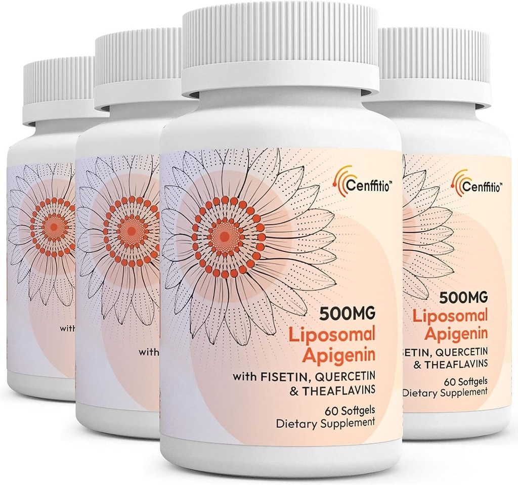 Liposomal apigenin 500mg Softgels - Optimale Apigenin Ergänzung mit Fisetin, Quercetin und Theaflavins - 8 Monate Versorgung