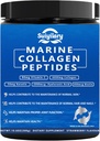 Collagène Peptides Poudre pour femmes, Multi Marine Hydrolysée pour cheveux sains, peau, ongles avec acide hyaluronique, biotine, vitamine C, 30 portions (10,6 OZ, fraise)