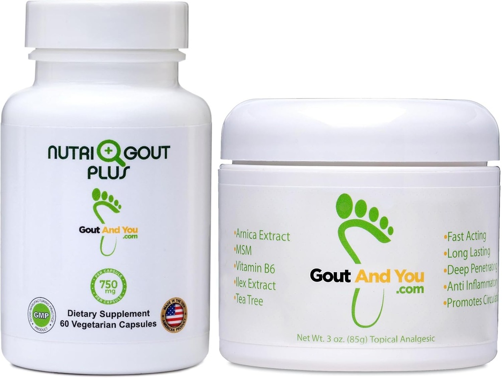 NutriGout Plus Uric Acid Support und Therapeutic Relief Themencreme mit Arnica Extrakt