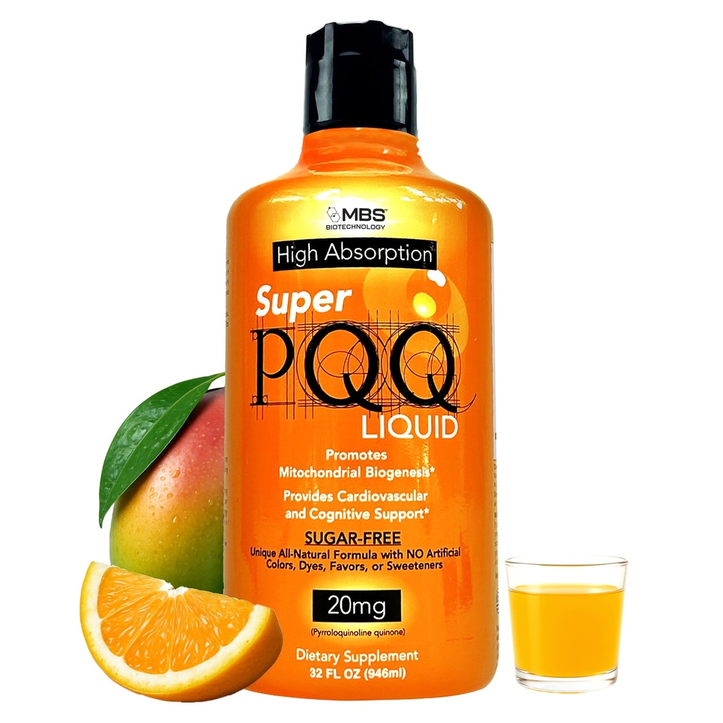 Mitogenesis - Super PQQ Liquid - Altamente assorbibile Pyrroloquinoline Quinone 20 Milligram, Miglior PQQ Liquido per Biogenesi Mitocondriale, Supporta la salute cardiaca, Funzione cognitiva e messa a fuoco mentale