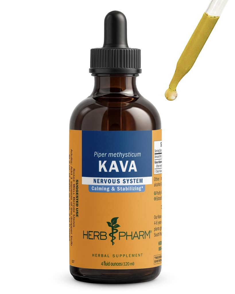 Estratto di liquido di radice di Kava organico per il supporto di stress & Relax: Estratto di Kava Vegan, Non-GMO Kava Tintura di Kava per calma & Mood rilassato, senza glutine, 4 Oz | Fino a 3 mesi di fornitura
