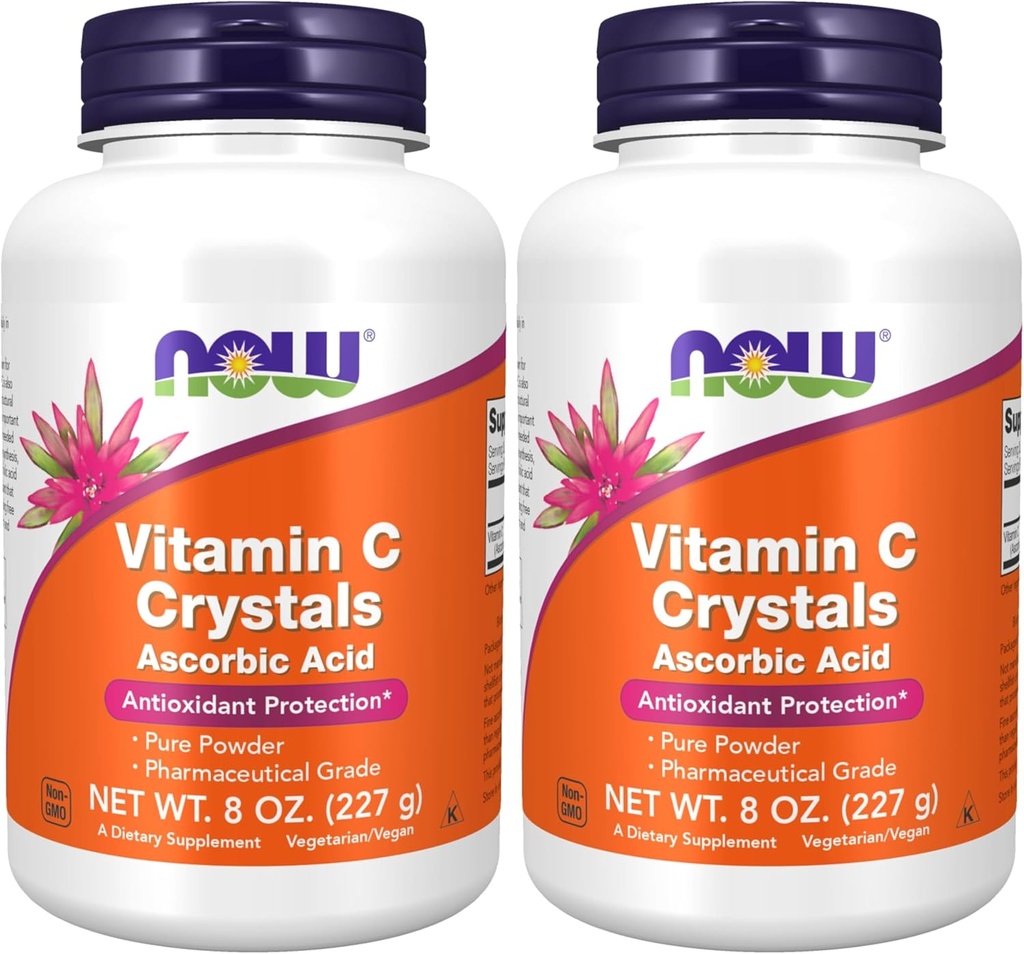 JETZT Ergänzungen, Vitamin C Kristalle (Ascorbinsäure) Pulver, Antioxidantienschutz*, 8-Ounce (Pack von 2)