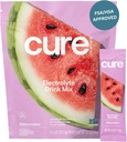 Cure Hydration | Pflanzenbasierte Elektrolyt-Getränk-Mix | Kein hinzugefügter Zucker | FSA-HSA | Dehydratation Relief Pulver mit Kokoswasser hergestellt | Non-GMO | Vegan | Beutel von 14 Packungen - Wassermelone
