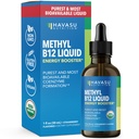 USDA Vitamine biologique B12 gouttes liquides - méthylcobalamine pour l'énergie améliorée et le système nerveux support - 30 portions - hautement biodisponibles pour l'absorption - Non-OGM, végétalien, fraise, 1 Fl Oz