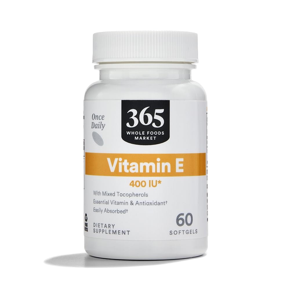 365 von Whole Foods Market, Vitamin E 400 IU mit gemischten Tocopherolen, 60 Zähler