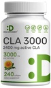 Ultra Strength CLA 3000mg | 240 Softgele, aktive konjugierte Linolsäure aus Safflower Oil
