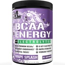 EVL BCAAs Aminosäuren Pulver - BCAA Energy Pre Workout Pulver für Muskel-Recovery Lean Wachstum und Endurance - Rehydrating Post Workout Recovery Drink mit 6 Schlüssel Elektrolyten - Grape Splash
