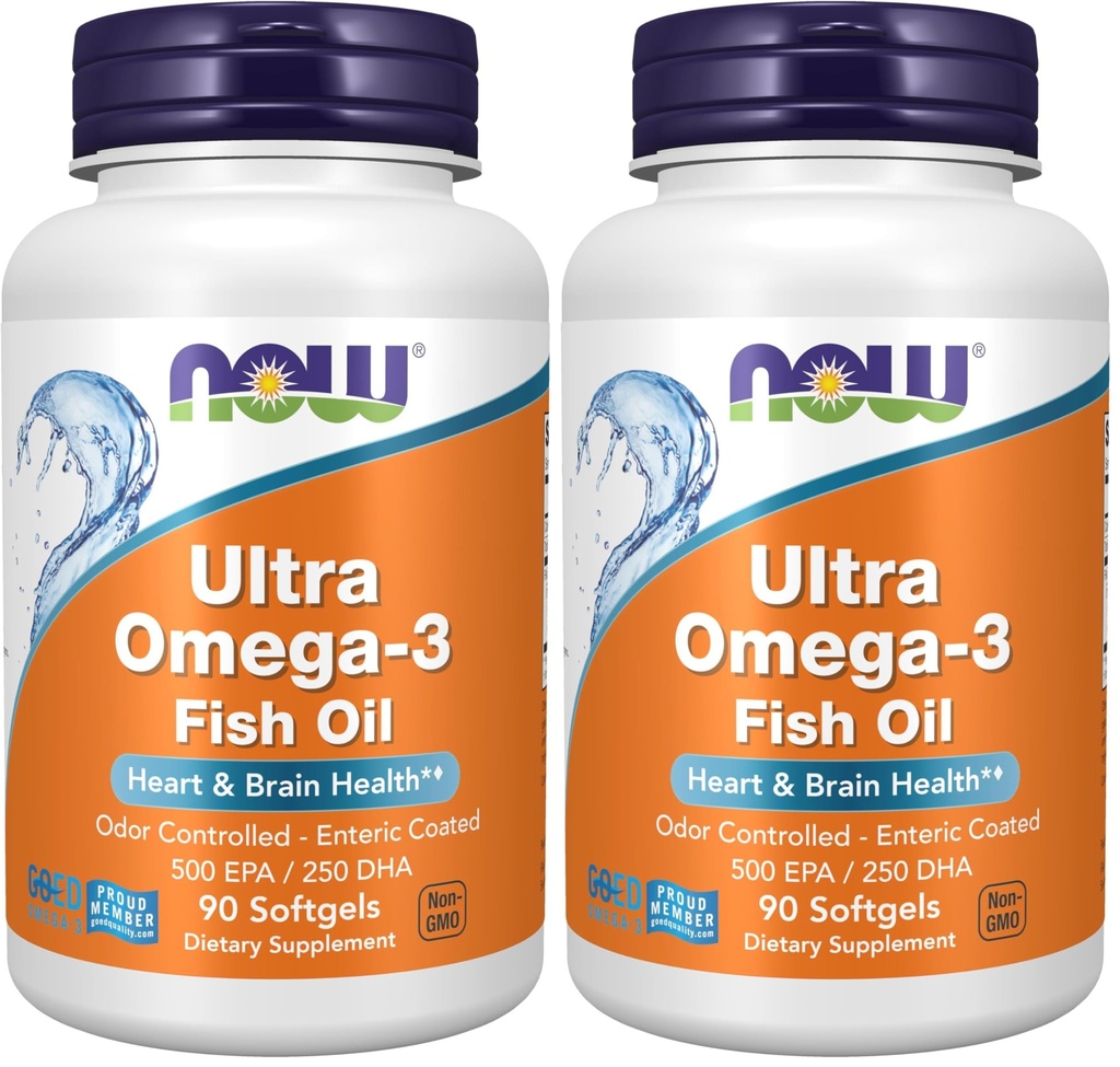 JETZT Ergänzungen, Ultra Omega-3 Molecularly Distilled und Enteric Coated, 90 Softgels (Pack von 2)