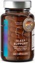 N°6 Soutien de sommeil naturel avec la mélatonine 1 mg et L-Tryptophane - Passionflower, racine valériane et plus - Supplément de sommeil amélioré - 60 capsules pour nuits reposantes