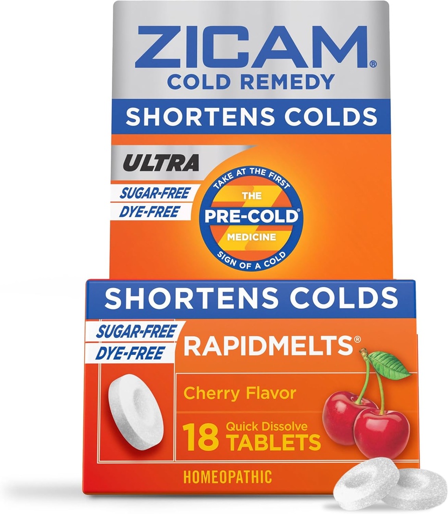 Zicam Cold Remedy Zink Rapidmelts, Cherry Flavor, 18 Count (Pack von 1)