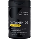 Sportforschung Vitamin D3 5000 IU mit Kokosnuss-MCT-Öl - Hohe Potenz Vitamin D-Ergänzung für Immun- und Knochenunterstützung - Non-GMO Verified, Gluten & Soy Free – 125mcg, 30 Liquid Softgels
