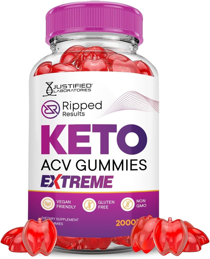 Laboratoires justifiés Résultats de l'essai Keto ACV Gummies Extreme 2000MG Résultats de l'essai Keto Gummies Vinaigre de cidre de pomme formulé avec poudre de jus de betterave de grenade B12 Vegan Non OGM 60 Gummys