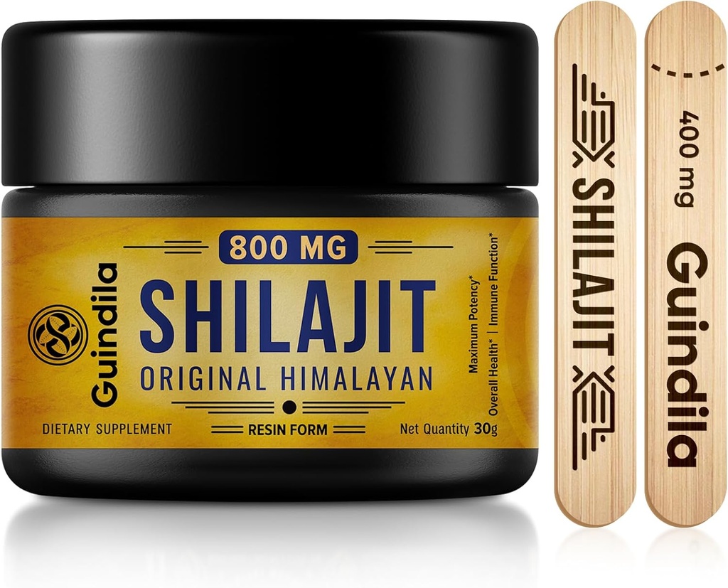 800mg Shilajit Supplement-Shilajit Pure Himalayan Organic Shilajit Resina con la massima potenza, originale dall'Himalaya con 85+Trace Minerals& Acido Fulvico per Focus& Energy, Immunity, 30 Grammi