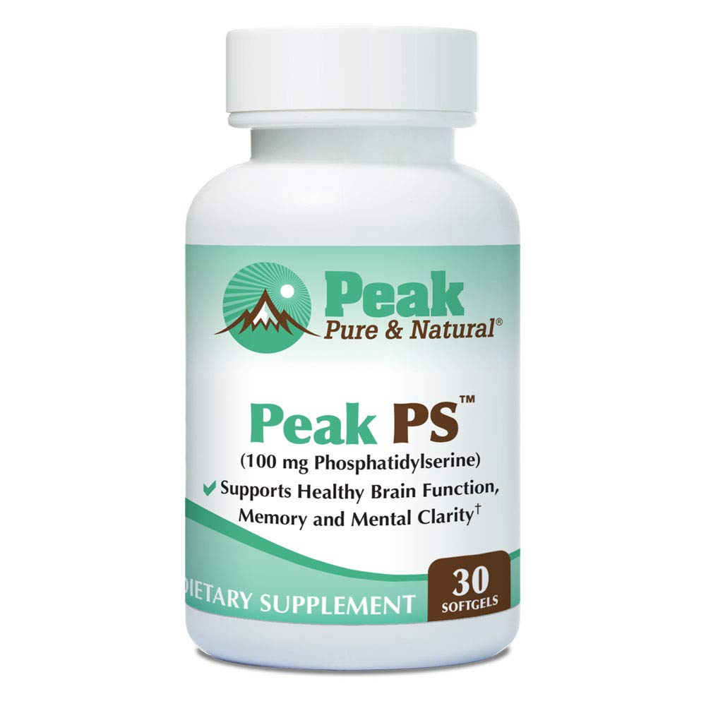 Peak Pure & Natural “Peak PS” Phosphatidylserine Brain Health Supplement - Soy-Free Nootropic for Memory Health - Supplement für Gehirngesundheit - 30 Count 100mg Softgels
