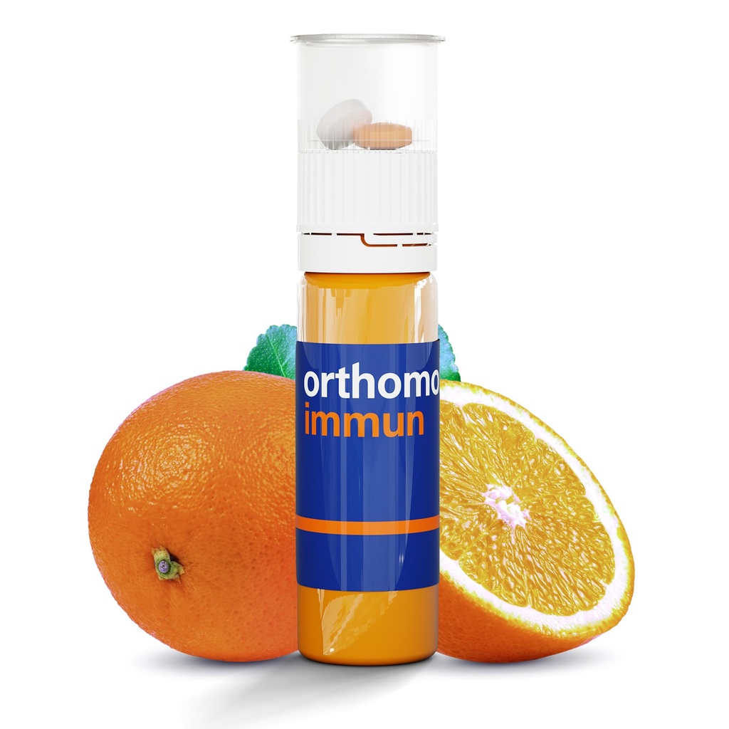 Orthomol Immun Vial, Daily Liquid Immun Support Supplement, 7-Day Supply, enthält Vitamine A, B, C, D, E, Zink & Jod, Premium-Formel für verbesserte Immunabwehr & Gesamtlebenskraft