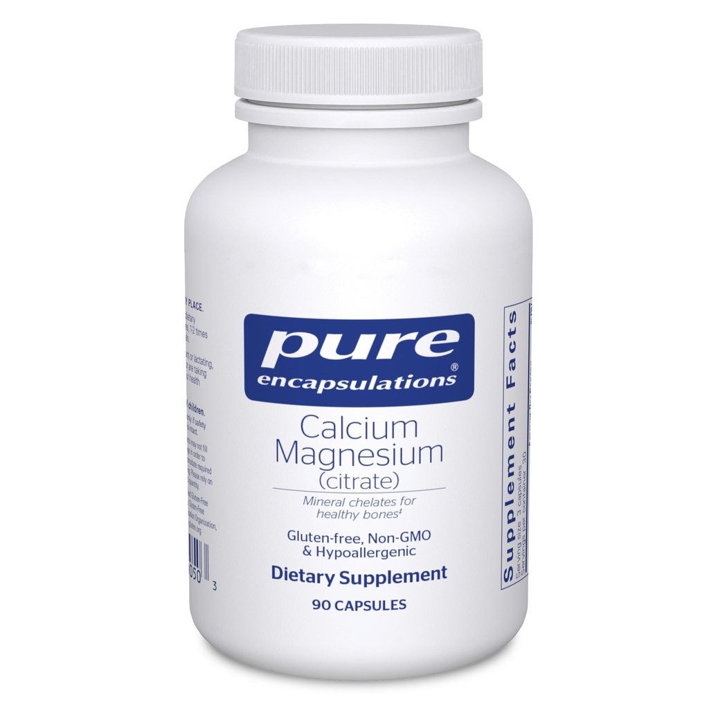 Pure Encapsulations Calcium Magnesium (Citrate) - 240 g Calcium & 240 g Magnesium - Bone Health Support - Non-GMO & Vegan - 90 Capsules