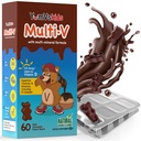 YUM-V'S - Kids Multivitamin Chewable Chocolate Bears - Multivitamin für Kinder Beilage - 16 Vitamine & Mineralstoffe - Vitamine einschließlich D, Zink, C, B Complex &amp; More, 60 Count Pack von 1