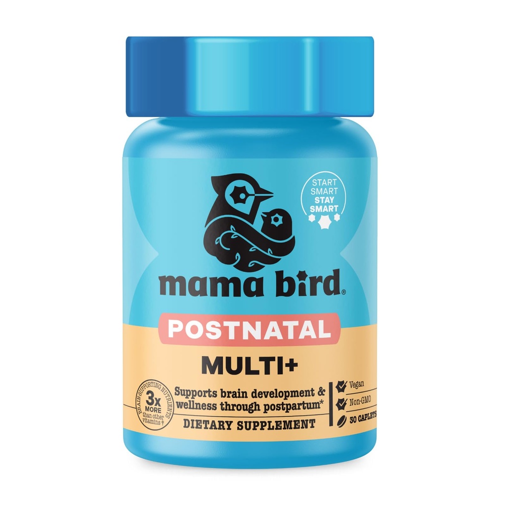 Best Nest Wellness Mama Bird Vitamines postnatales pour l'allaitement maternel et post-partum, mélange organique d'aliments entiers, vitamines méthylées, végétalien, une fois par jour, 30 Ct