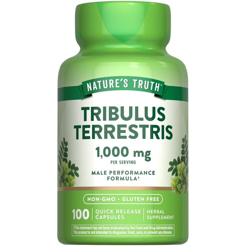 Natura's Verità Tribulus Terrestris per gli uomini | 1000mg | Capsule | Non-OGM & Gluten Supplemento gratuito